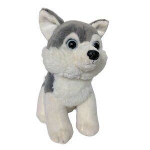 Aurora Siberian Husky Dog Plush Blue Eyes 8.25"